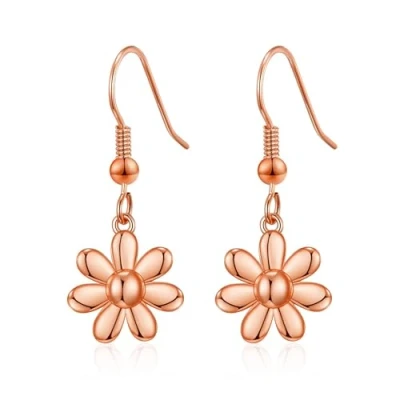 Image of Philip Jones Rose Gold Plated Daisy Drop Earrings