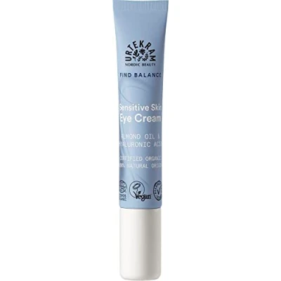 Image of Urtekram Fragrance Free Moisturizing and nourishing eye cream for sensitive skin dark circles puffy eyes with conditioning almond oil Natural Vegan 15ml