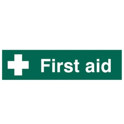 Image of Scan SCA5212 Self adhesive PVC sign First aid 200 x 50mm