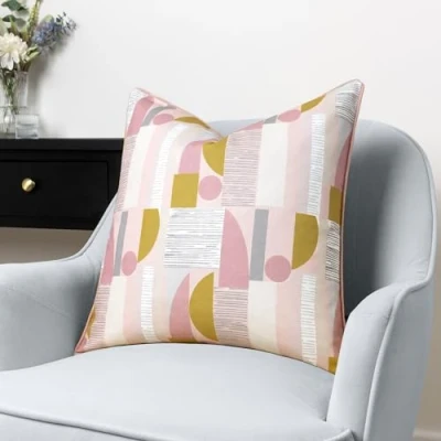 Image of Paoletti Barcalona Art Deco Piped Cushion Cover, 50 x cm