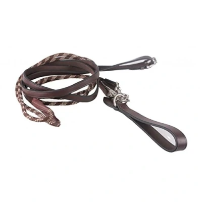 Image of QHP Luxury Draw Reins Full Size Brown