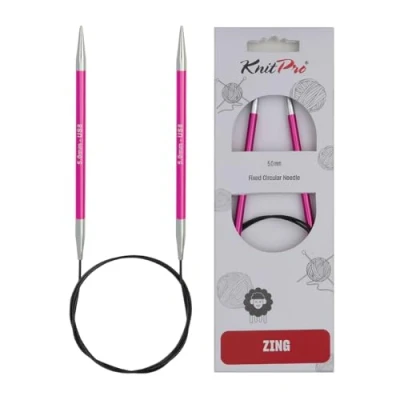 Image of KNIT PRO KP47161 Zing: Fixed Circular Knitting Pins: 100cm x 5.00mm, 5mm, Pink