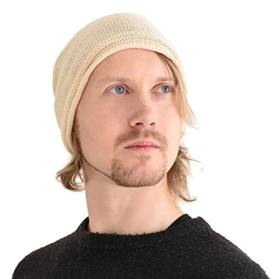 Image of Casualbox 100% Silk Beanie Natural Chemo Hat Sensitive Skin Oversized Slouchy Natural(Size: One Size)