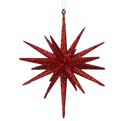 Image of Gisela Graham Christmas Decoration Bethlehem Star 15cm Red