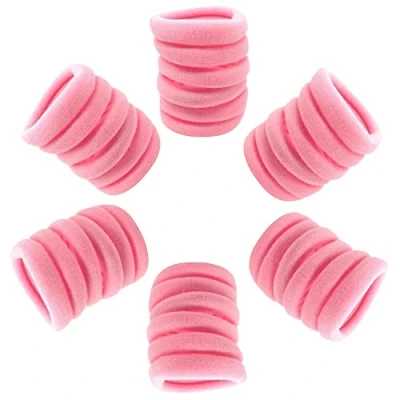 Image of Topkids Accessories 36 pc Thick hair bands for Women and Girls, Bobbles elastic Hairbands Ponytail Ties Elastics No Damage (Baby Pink)