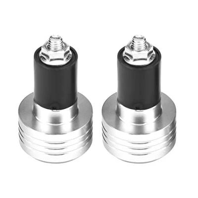 Image of Qiilu Universal Anti Vibration Handlebar End Caps Pair of 22 mm Aluminium Motorcycle (Silver)