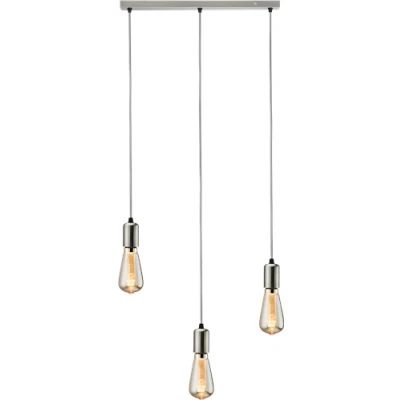 Image of KnightsBridge CALLA 230V E27 Contemporary 3 Light Bar Pendant Brushed Chrome