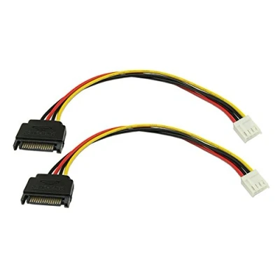 Image of zdyCGTime 8 Inch 4 Pin Floppy Drive to 15 SATA Male Power Cable.(2Pack)