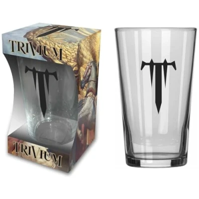Image of Trivium Beer Glass in The Court of Dragon Band Logo Official Boxed One Size