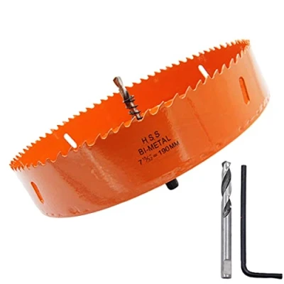Image of Hole Saw 190mm LAIWEI Cutter, with 1 Drill and Hex Key for Drilling Wood, PVC, etc., Tools 7 1/2 inch
