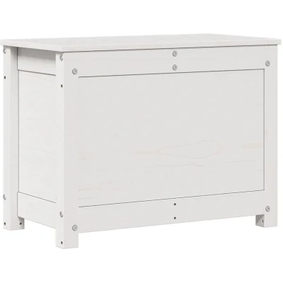 Image of vidaXL Storage Box White 60x32x45.5 cm Solid Wood Pine