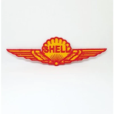 Image of Shell Wings Gasoline Motor Oil Iron Sew on Embroidered Patch