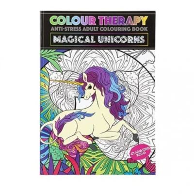 Image of Enchanting Multicolor 48 Page A4 Colour Therapy Book Unicorn Theme (1 Pc.) Unique Design Ideal for All Ages