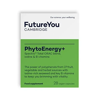 Image of PhytoEnergy+ Multivitamins Nutritional Supplements Vitamin B2 and Iodine Supplement 28 Day Supply Capsules to Support Fatigue Tiredness Food by FutureYou Cambridge