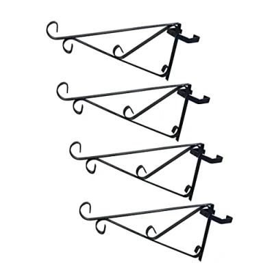 Image of Ornate Hanging Basket Brackets for Concrete Fence Posts (Set of 4)