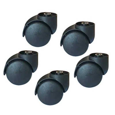 Image of X1NGFU Rodless Mute Office Chair Caster,50mm Furniture Caster,Replacement Castors,Swivel Wheel,Hole Diameter 8mm,360 Degree Swivel Casters,for Home Furniture,Office,5pcs(black)