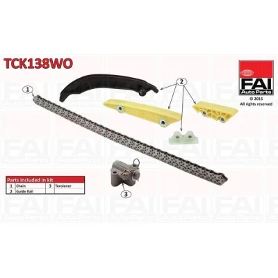 Image of 1372841, 1704089, 6C1Q6268BB Timing Chain Kit FAI AutoParts TCK138WO without gears, gaskets/seals Simplex, Bolt FORD: Transit Mk6 Van