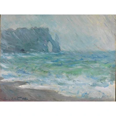 Image of Claude Monet Regnvaer Etretat Large Art Print Poster Wall Decor Premium Mural