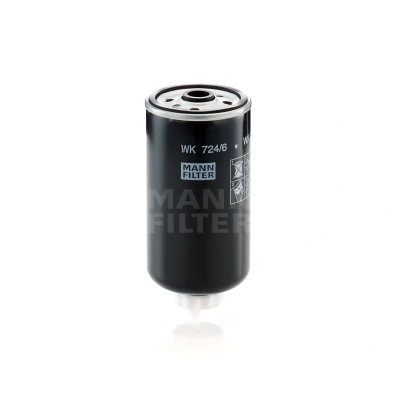 Image of 47367180, 84477495, 87487344, 87487345 Fuel FILTER MANN WK 724/6 Spin on Filter, with water drain screw