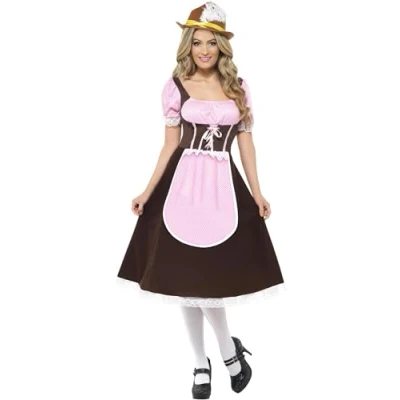 Image of Smiffys Tavern Girl Costume, XL UK Size 20 22, Brown