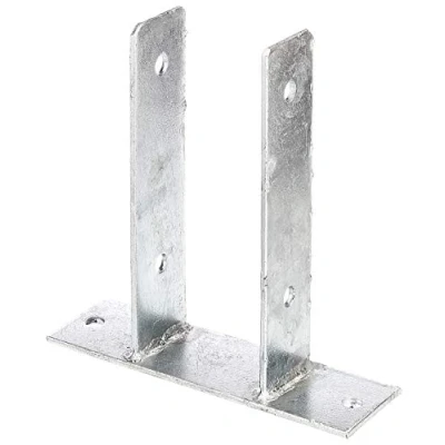 Image of Gah Alberts 212780 U Shaped Post Holder Hot Dip Galvanised Screw On Width 81 mm