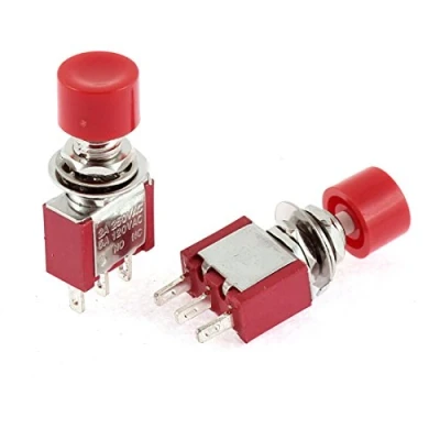 Image of sourcingmap 2pcs 3 Terminal Momentary ON/OFF Push Button Switch AC 250V 2A 120V 5A