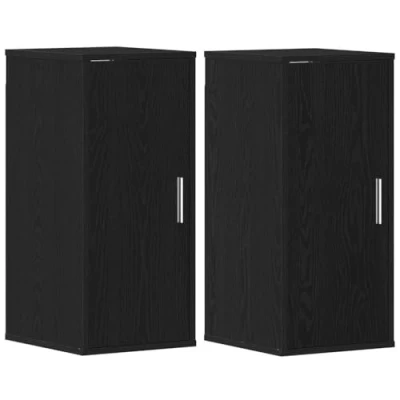 Image of vidaXL black oak engineered wood shoe cabinets with 5 shelves stable and durable storage/organizer 32x35x70 cm for versatile use