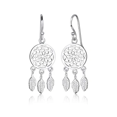 Image of Elli Women&#039;s 925 Sterling Silver Xilion Cut Dreamcatcher Earrings