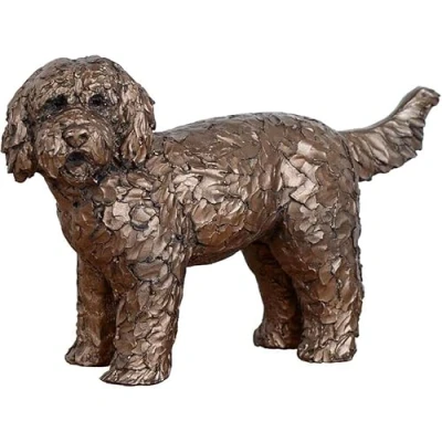 Image of Frith Cold Cast Bronze Button Labradoodle Dog