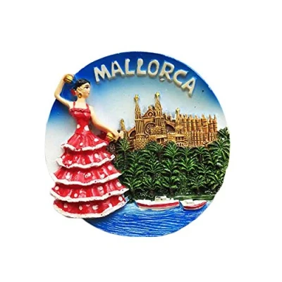 Image of 3D Mallorca Spain Refrigerator Magnet Palace Dancer Style Souvenir Sticker,Spain Hand Made Home and Kitchen Decoration Fridge