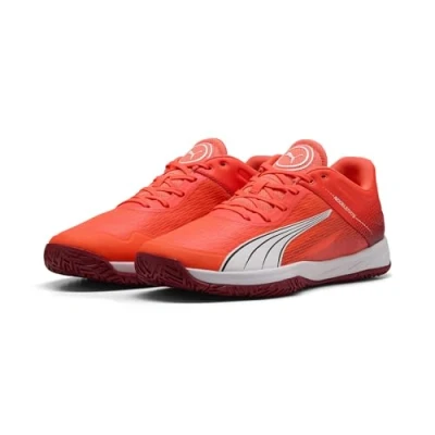 Image of Puma Accelerate Turbo Handball shoes, Men&#039;s, Size: 7, Glowing red/white/dark crimson/ black Textile/synthetics