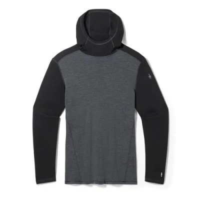 Image of Smartwool Men&#039;s Classic Thermal Merino Base Layer Hoodie, BLACK CHARCOAL HEATHER, Medium