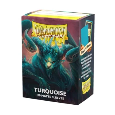 Image of Arcane Tinmen Dragon Shield Standard Sleeves Matte Turquoise (100ct)