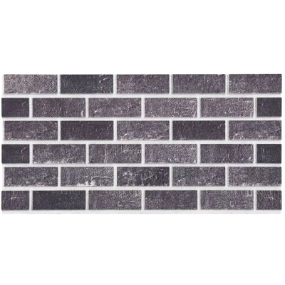 Image of vidaXL 3D Wall Panels with Black &amp; Grey Brick Design 10 pcs EPS