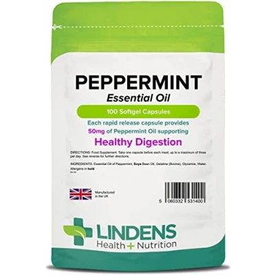Image of Lindens Essential Oil of Peppermint Double Pack 200 Capsules 50mg Rapid Release