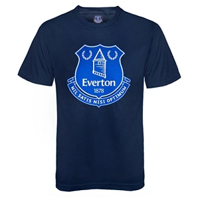 Image of Everton FC Official Football Gift Mens Crest T Shirt Navy Blue 3XL