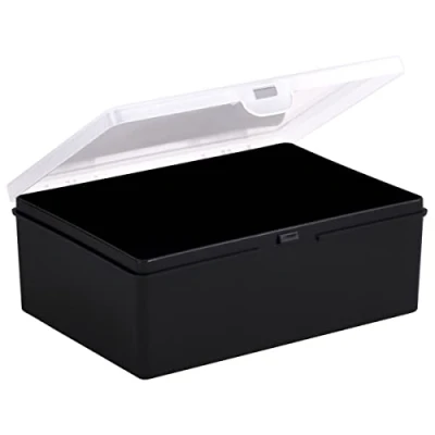 Image of Wham Non Compartmental 2.02 19cm Plastic Storage Box Recycled Black Clear Lid