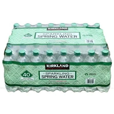 Image of Kirkland Signature Sparking Spring Water Screw Cap Lid Bottles Pack of 40x500ml