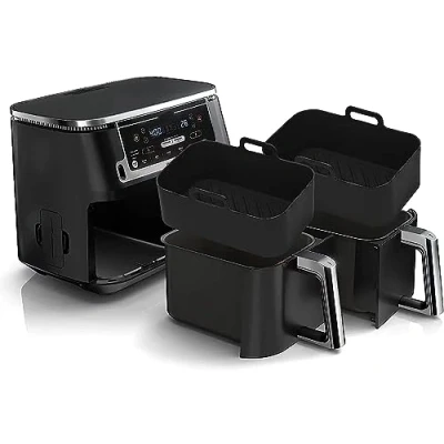 Image of Silicone Air Fryer Liners for Ninja Dual Pack of 2, Reusable Liner Accessories, Airfryer Accessories