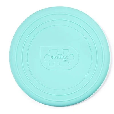 Image of Bigjigs Toys Frisbee Flying Disc (Eggshell Green) Silicone For Kids, Quality Saucers, Beach &amp; Garden Toys, Holiday Toddlers