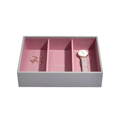 Image of Stackers Dove Grey &amp; Rose Classic Medium Jewellery Box Watch/Accessories Layer