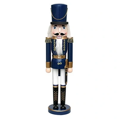 Image of Dekohelden24 521169B Beautiful Nutcracker Soldier in Metallic Blue Classic Approx. 50 cm