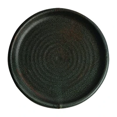 Image of Olympia Canvas Small Rim Round Plate Green Verdigris 180mm (Pack of 6)