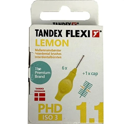 Image of Tandex Flexi 6 Interdental Brushes Lemon 1.1mm Pack of 4