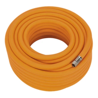 Image of Sealey Air Hose 20m x Ø10mm Hybrid High Visibility with 1/4&quot;BSP Unions