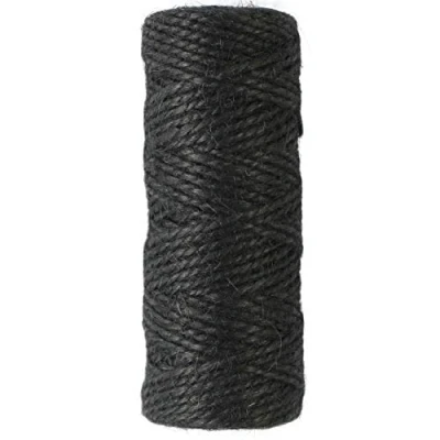Image of UOOOM 2mm Natural Hemp String Rope Thick Jute Twine Cord for DIY Crafts, Decoration, Bundling, Gardening (Black)