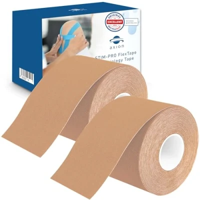 Image of Kinesiology Tape Set of 2 Skin Color from axion German Waterproof Friendly Elastic Self Adhesive Bandage Physio Ideal for Sports and Everyday use