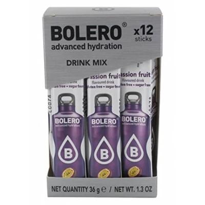 Image of Bolero Drink Sticks Passion Fruit, 12 to Mix with 500ml of Water, Ideal for Hiking, Travelling, Camping, Hydration, Diabetic