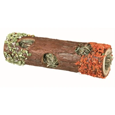 Image of Trixie 60770 Natural Snack Tube Tunnel with Hay Filling, for Small Rodents &amp; Rabbits (Hibiscus Blossoms, 20 cm/25g)