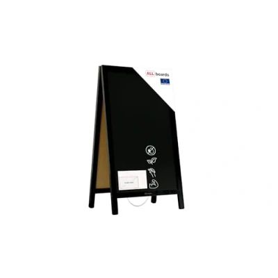 Image of ALLboards Pavement Chalkboard Black with Varnished Frame 78x44 cm A Board Sign